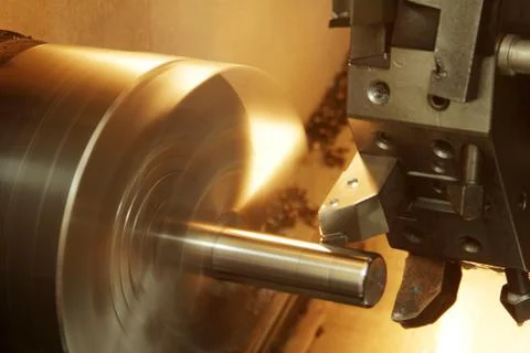 CNC lathe processing Stock Photos