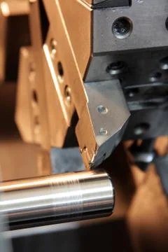 CNC lathe processing Stock Photos