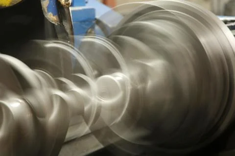 CNC lathe processing Stock Photos