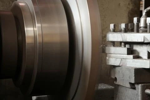CNC lathe processing Stock Photos