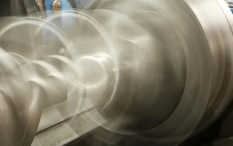 CNC lathe processing Stock Photos