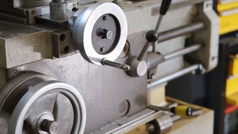 CNC lathe pulls for metal processing, close-up Stock Footage 115092051
