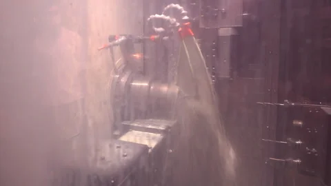 CNC lathe work Stock Footage 256659537