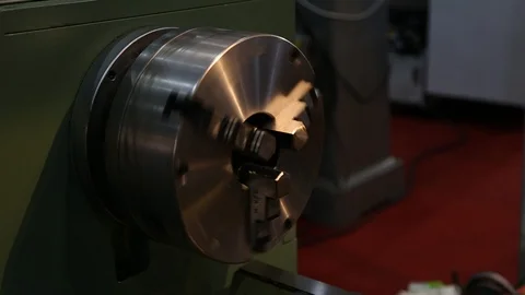 CNC lathing machine rotating Stock Footage 87054722