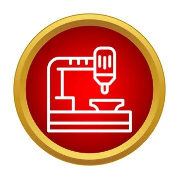 Cnc machine automated manufacturing processing industrial equipment icon Illustration