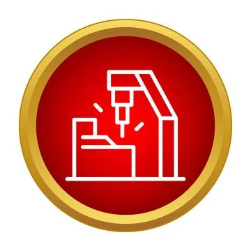 Cnc machine automating manufacturing and industrial production process Illustrazione stock