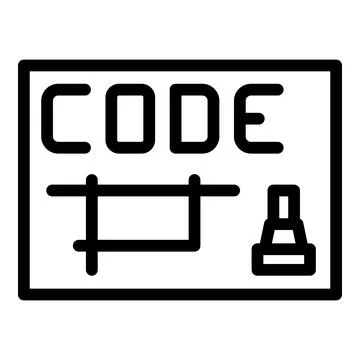 Cnc machine code icon outline vector. Work tool Stock Illustration