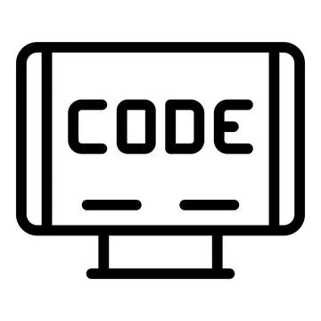 Cnc machine code icon outline vector. Work tool Illustrazione stock