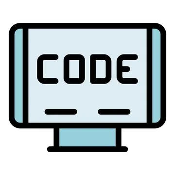 Cnc machine code icon vector flat 스톡 일러스트