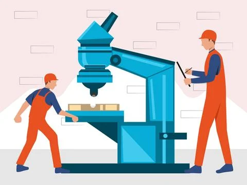 Cnc Machine Concept Illustration Stock Illustration