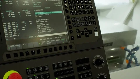 CNC machine control panel display for metal processing. Stock Footage 120403977