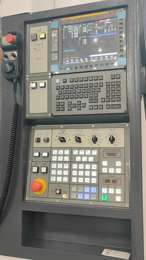 CNC machine control panel Machine control panel CNC computer numerical Vertical Stock Footage 324522263