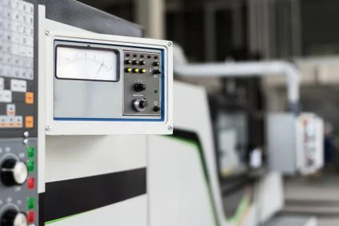 CNC machine control panel. Stock Photos