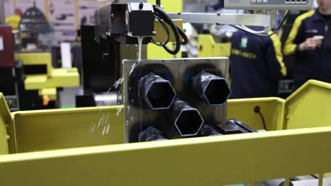 CNC Machine Coolant on Metal Part Stock Footage 340269914