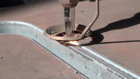 CNC machine cuts through metal on given trajectory closeup Stock Footage 118580925