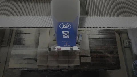 CNC machine cutting granite Stock Footage 237340462