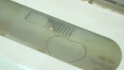 CNC machine cutting wood with a laser. CNC machine at work. Close-up. Stock Footage 82503971
