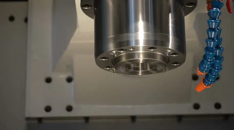 Cnc machine detail pan right Stock Footage 24823359