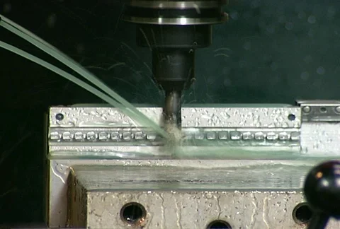 CNC Machine Drilling 03 Stock Footage 97548838