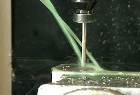 CNC Machine Drilling CU Stock Footage 97548855