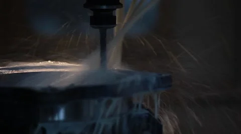 CNC machine drilling process Stock Footage 62691123