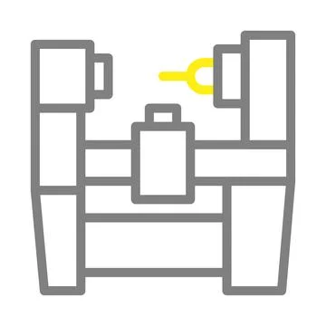 CNC machine icon. Concept of automation, precision, and industrial manufact.. Stock Illustration