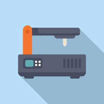 Cnc machine icon flat vector. Mill controller イラスト素材