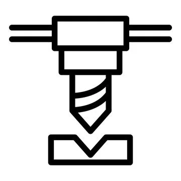 Cnc machine icon outline vector. Lathe equipment Stock Illustration