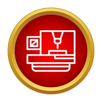 Cnc machine icon representing industrial automation manufacturing Stock Illustration