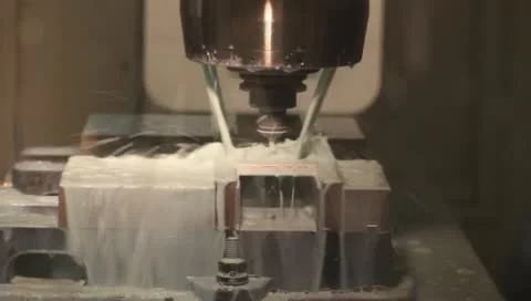 CNC machine with lubricant Stock Footage 10687168