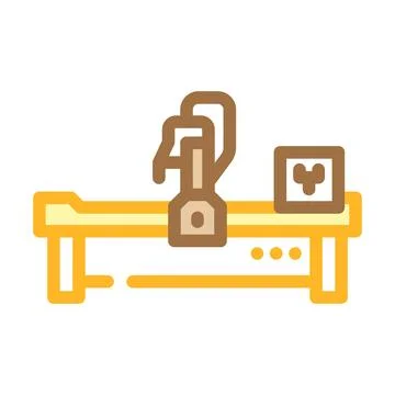 Cnc machine manufacturing engineer color icon vector illustration Stock Illustration