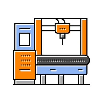 Cnc machine manufacturing engineer color icon vector illustration 스톡 일러스트