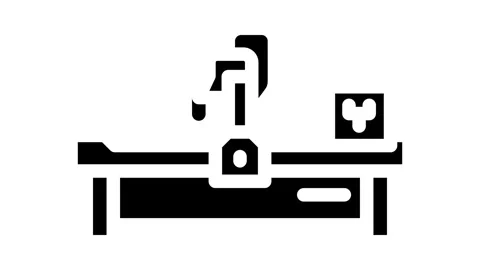 Cnc machine manufacturing engineer glyph icon animation Stock Footage 326744455