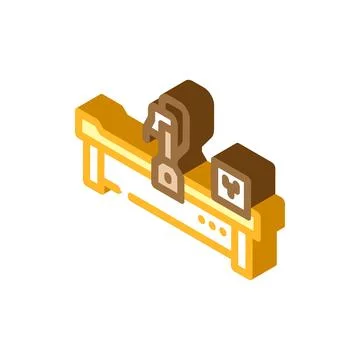 Cnc machine manufacturing engineer isometric icon vector illustration Stock Illustration
