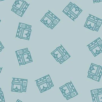 Cnc machine manufacturing engineer line seamless pattern Stock Illustration