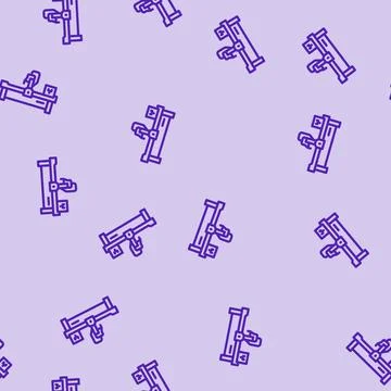 Cnc machine manufacturing engineer line vector seamless pattern Stock Illustration