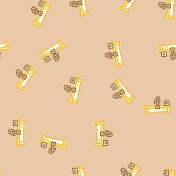 Cnc machine manufacturing engineer vector seamless pattern Stock Illustration