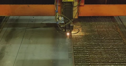 CNC machine metal cutter Stock Footage 55048889