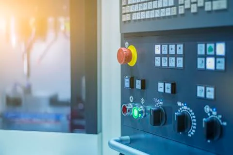 CNC Machine milling part control panel manufacturing Foto stock