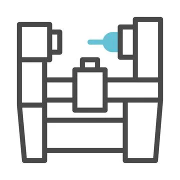 CNC Machine Minimalist Vector Icon Illustration Stock Illustration