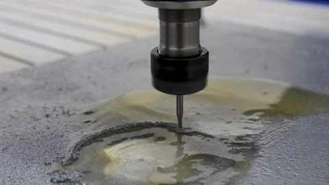 CNC machine processes a part. Clouse UP Stock Footage 279144189