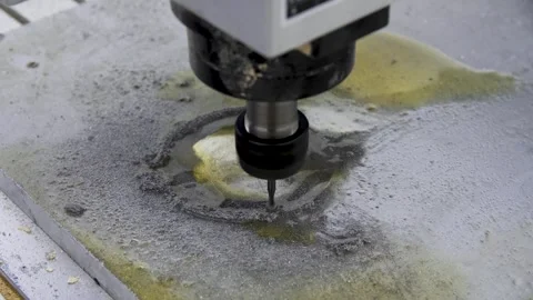 CNC machine processes a part. Clouse UP Stock Footage 279144190