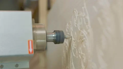 CNC machine processing wood blank Stock Footage 171153359