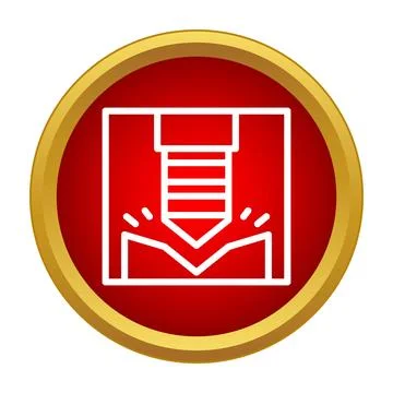 Cnc machine tool engraving metal working icon Stock Illustration