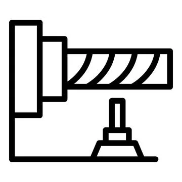 Cnc machine tool icon outline vector. Lathe equipment Stock Illustration