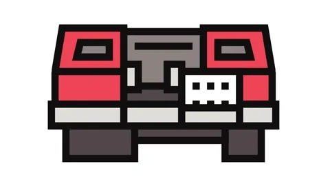 Cnc machine tool work color icon animation Video stock 326098698