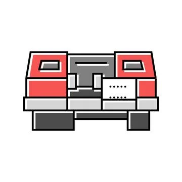 Cnc machine tool work color icon vector illustration Illustrazione stock