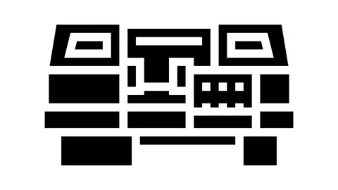 Cnc machine tool work glyph icon animation Video stock 326156901