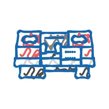 Cnc machine tool work icon doodle illustration Stock Illustration