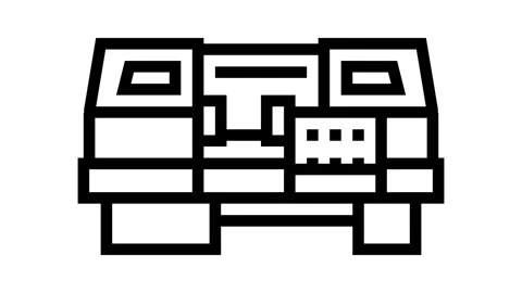 Cnc machine tool work line icon animation Video stock 326135100